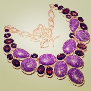 Russian Charoite with Amethyst Necklace